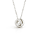 Round Halo with White Center 14K White Gold Pendant with Chain