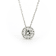 Round Halo with White Center 14K White Gold Pendant with Chain