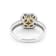 Red Ruby with Yellow and White Diamonds 18K Two-tone Gold Ring