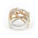 Round Diamond 14K Tri-Color Gold Ring