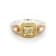 Round and Baguette Channel with Princess Yellow Center 18K Tri-color
Gold Ring