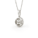 Round Diamond 14K White Gold Pendant with Chain