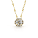 Round Halo with White Center 14K Yellow Gold Pendant with Chain