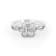 Round and Baguette Diamond 14K White Gold Ring