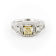 Round and Princess Diamond Ring with Yellow Center 18K White Gold Ring