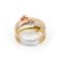 White Diamond 14K Tri-Color Gold Band