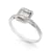 Round and Baguette Diamond Halo 14K White Gold Ring
