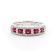 Red Ruby and White Diamond 14K White Gold Band