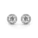 Center Of My Universe Round Halo 18K White Gold Earrings
