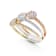 White Diamond 14K Tri-Color Gold Band