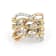 Round Diamond 14K Tri-Color Gold Ring