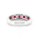 Red Ruby and White Diamond 14K White Gold Band