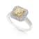 Double Rows Diamond Cushion Halo 18K White Gold Ring