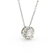 Round Halo with White Center 14K White Gold Pendant with Chain
