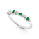 Round Diamond and Emerald 14K White Gold Ring