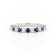 Round Diamond and Sapphire 14K White Gold Ring