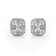 Round, Emerald & Baguette Cut Diamond Cluster 14K White Gold Earrings