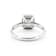Round and Baguette Diamond Halo 14K White Gold Ring