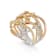 Round Diamond 14K Tri-Color Gold Ring
