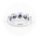 Round Diamond and Sapphire 14K White Gold Ring