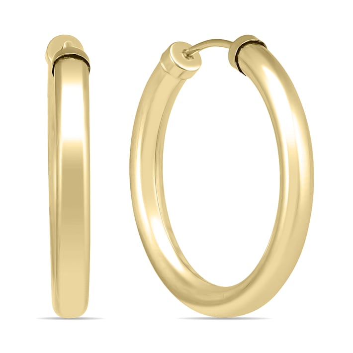 24MM 14K Yellow Gold Filled Endless Hoop Earrings (3mm Gauge