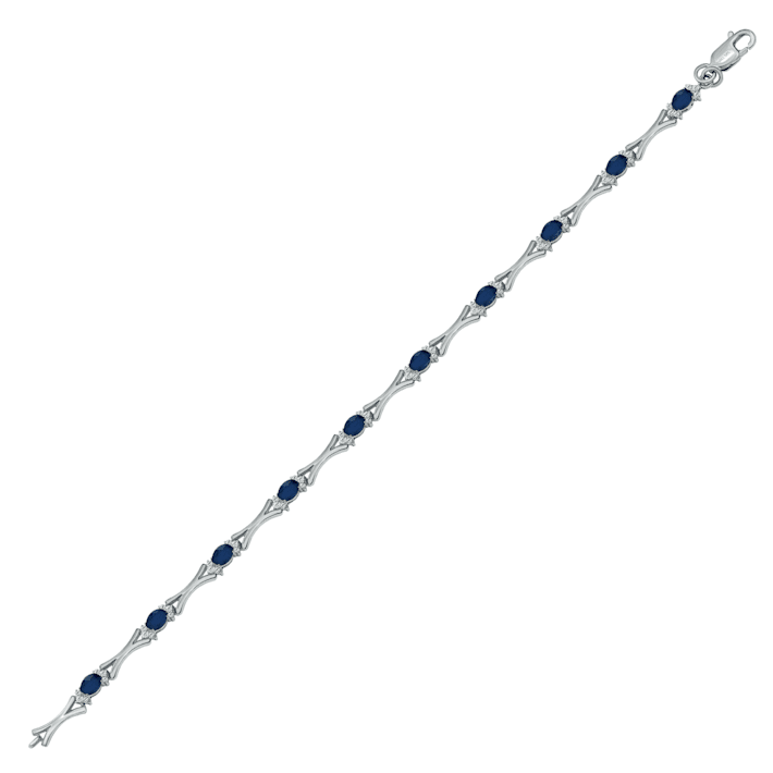 Bevilles 18cm Cluster X Link Bracelet with 0.25tw of Diamonds in Sterling Silver