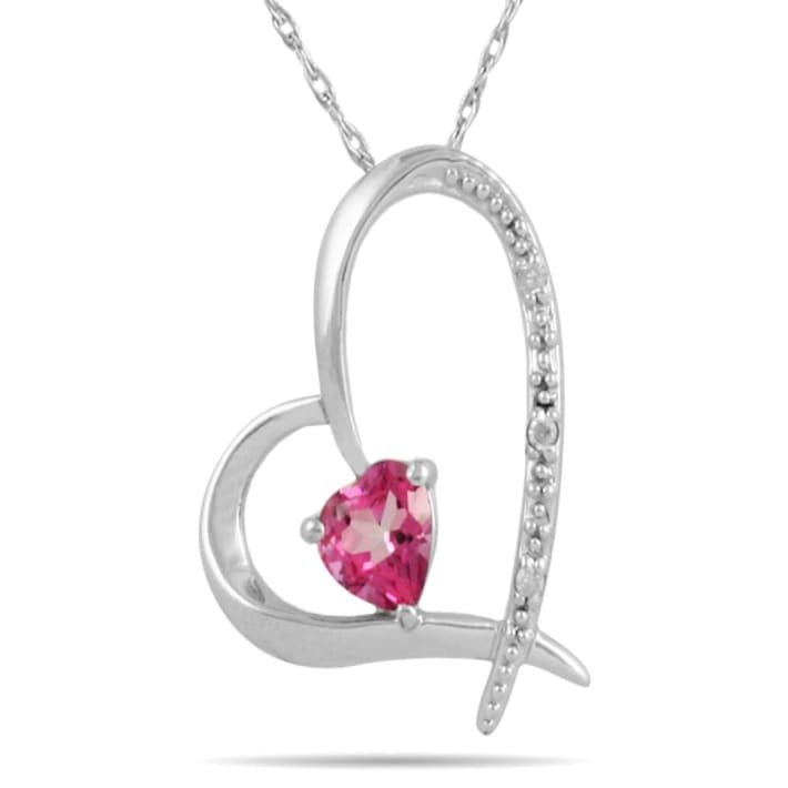 Diamond & Topaz Two-Tone Heart Pendant