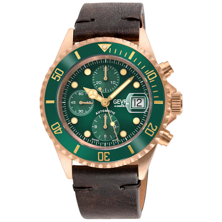 Gevril Men's Wall Street Watch, Genuine Handmade Italian Brown