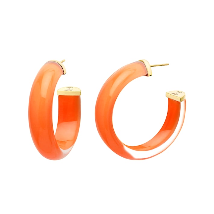 Small Illusion Hoop Earrings in Orange - 196Y1A