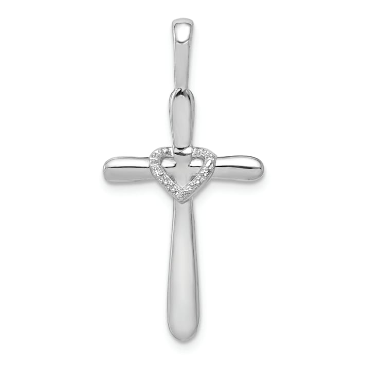 Cross necklace with heart in the middle shop