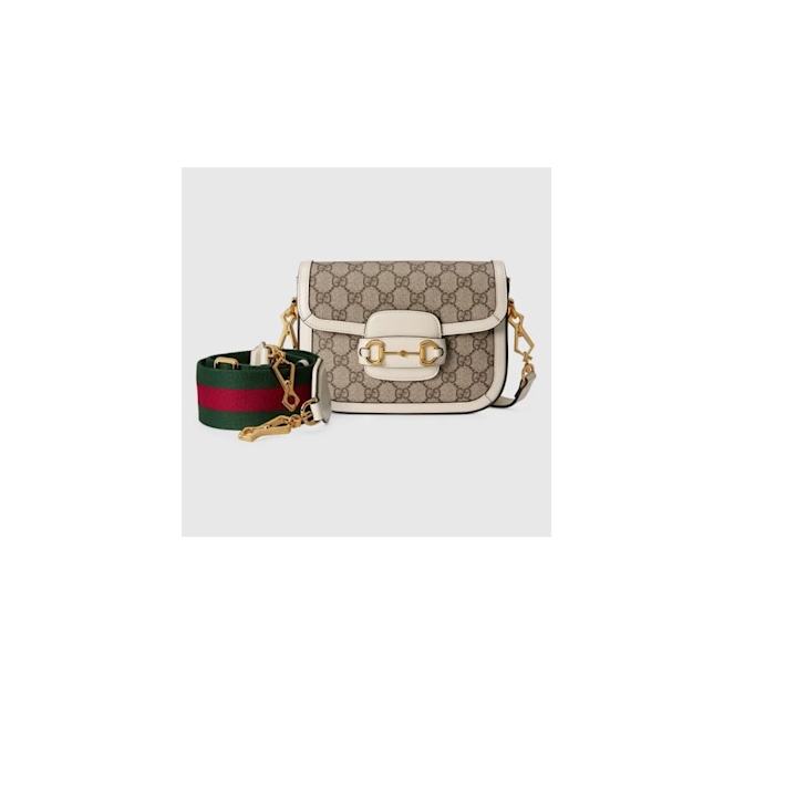 Gucci Horsebit 1955 Mini Shoulder Bag in White