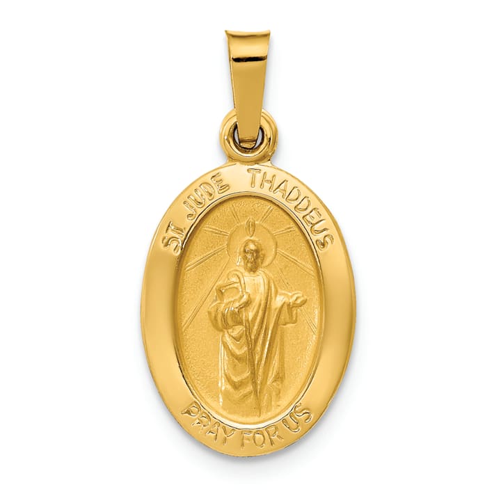 Sterling Silver St. Jude Thaddeus Round Medal Pendant - 0.79 Inch - Made In USA