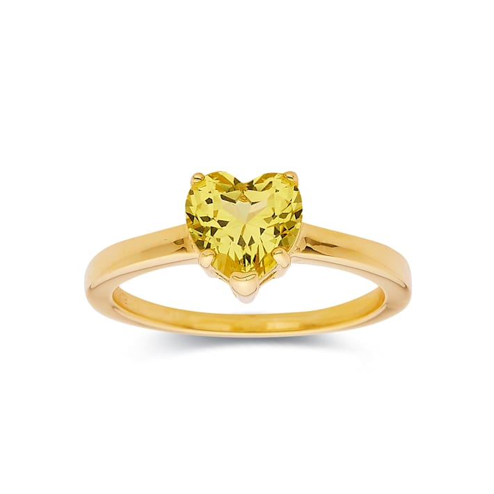 thumbnail image 2 of 9ct Yellow Gold Simulated Blue Sapphire Heart Eternity Ring – Round Cut Wedding Band, Sizes J–S | Old English Jewellers 2 of 5