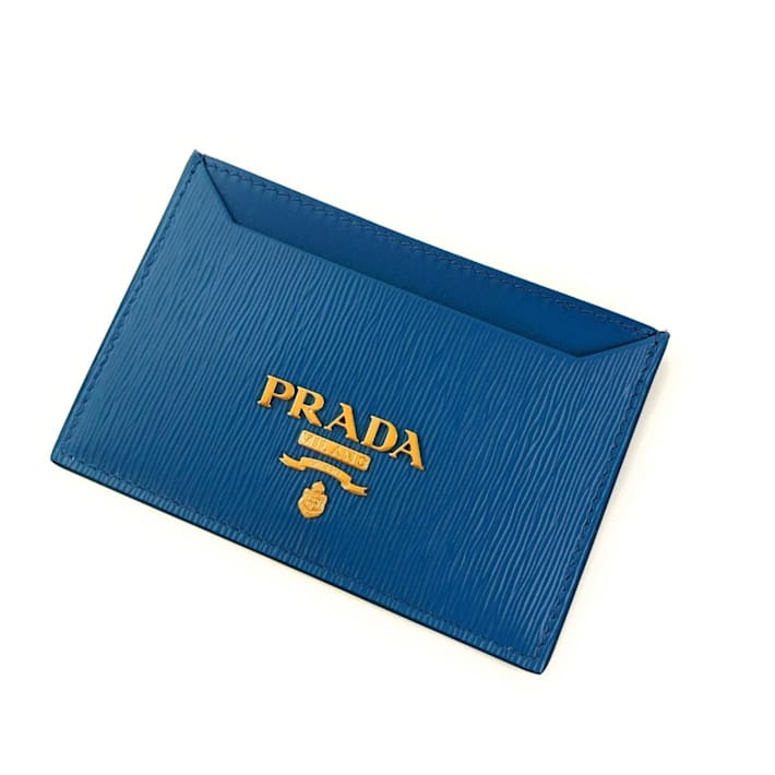 Prada card holder blue new arrivals