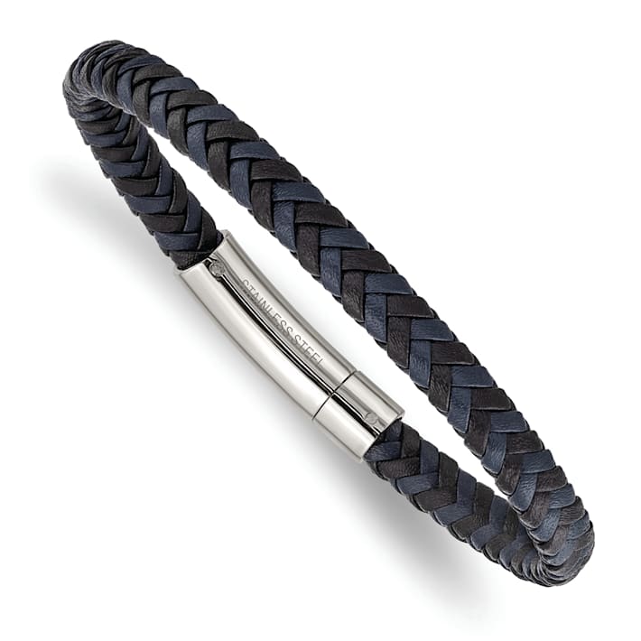 Jewellery Stainless Steel Leather Bracelet in Blue 2790362 main image 1
