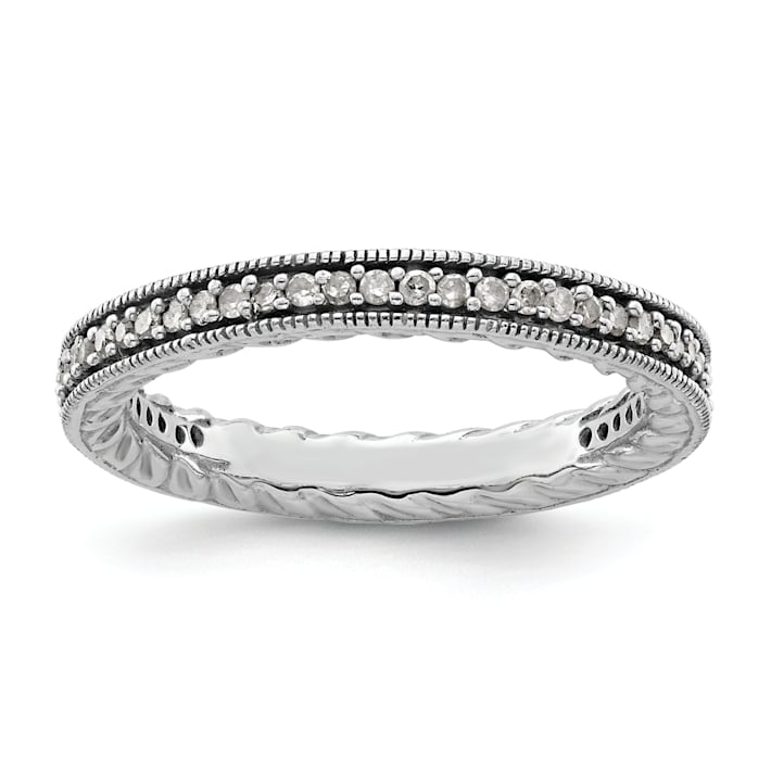 Sterling Silver Stackable Expressions Polished Diamond Ring 0.288ctw ...