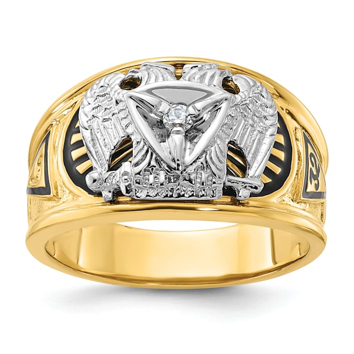 ファッションの 10K Two-tone Yellow and White Gold Men's Enameled and その他