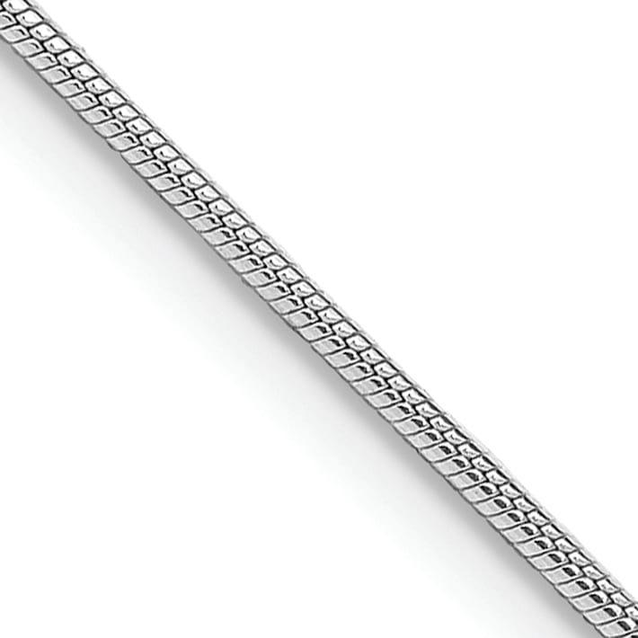 Sterling Silver Rhodium Plated Octagonal Snake Chain 1.1mm