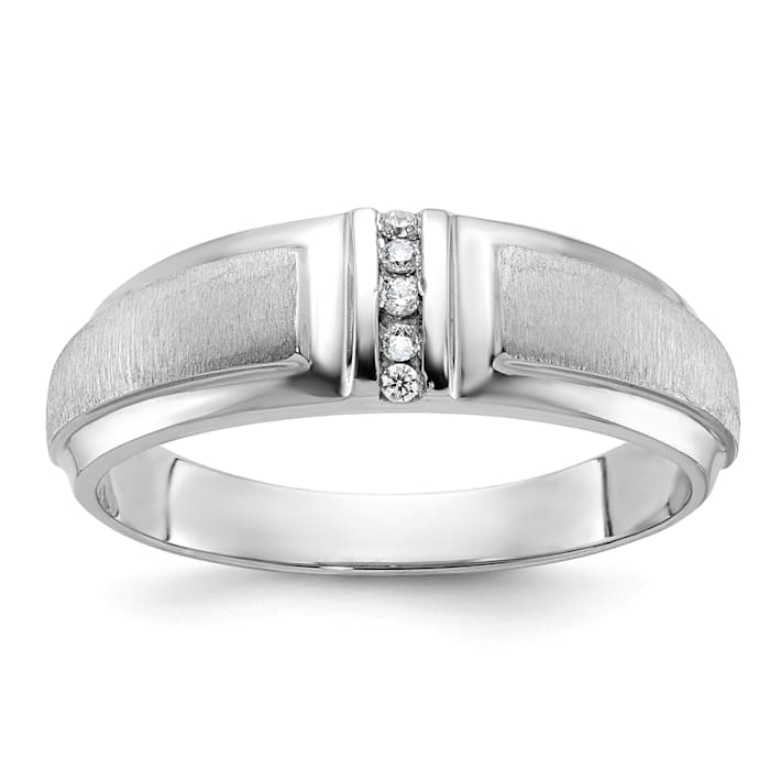 憧れの Men's Gold White 10K Over Rhodium Polished A Satin and アクセサリー