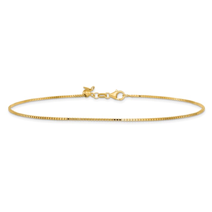 10k Yellow Gold Adjustable Box Chain (0.85 mm) main image 1