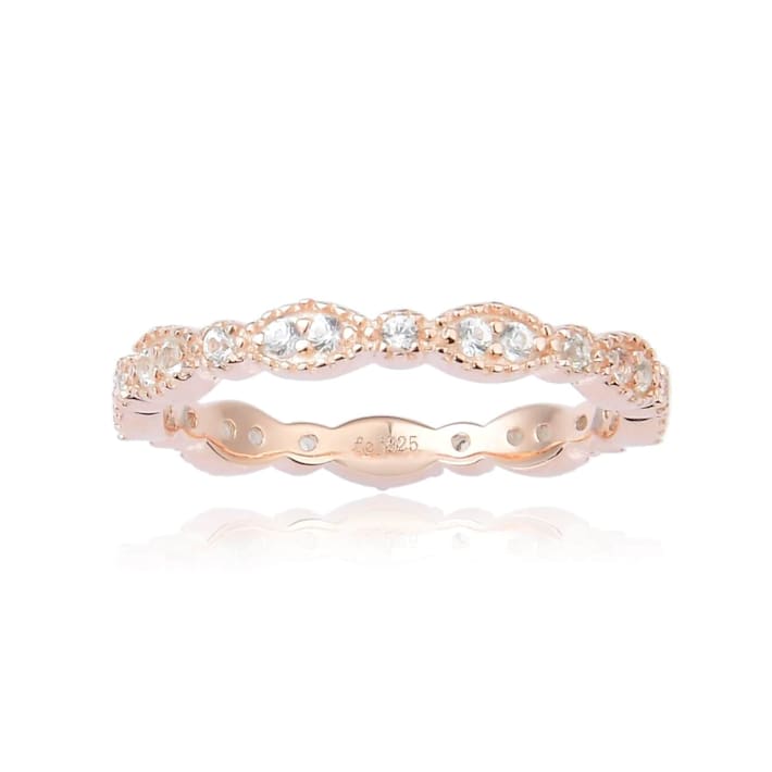 White Sapphire 14K Rose Gold Over Sterling Silver Eternity