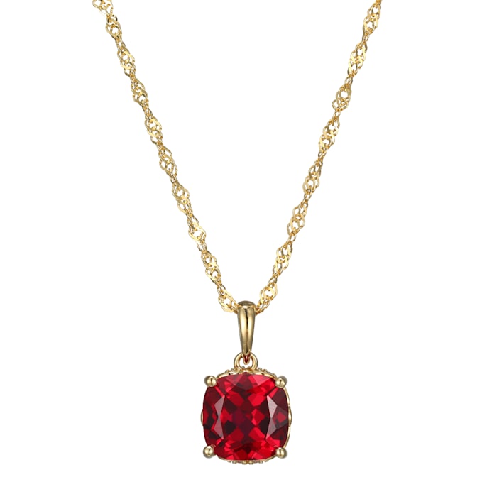Ruby Simulant Lab Created Ruby And Diamond Simulant 18k Yellow Gold Over Silver July ...