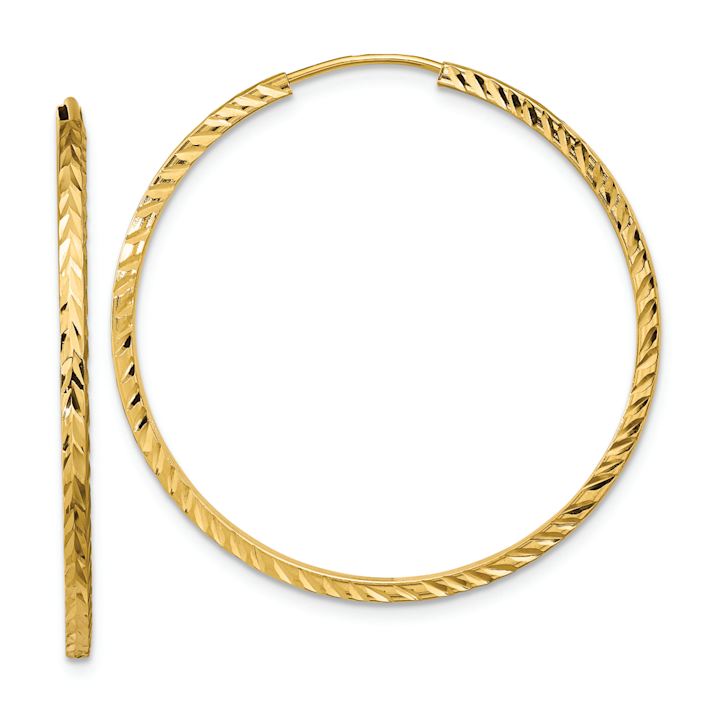 14k Yellow Gold Diamond-Cut 1 5/16