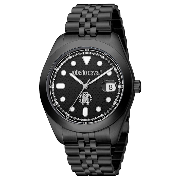 Roberto Cavalli Men's Classic Black Stainless Steel Bracelet Watch - 11QJ4A