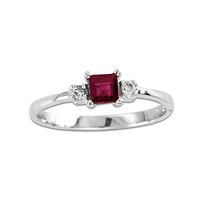 Ruby　inomata リング① 0.34ctw Ruby and Diamond Ring in 14k White Gold - 11DSZB