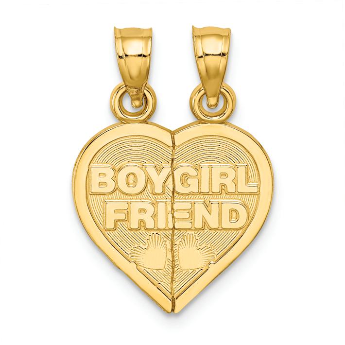 14K Solid Yellow Gold Break-Apart Heart Necklace - Mother Daughter Love Pendant, Gift Boxed - View #7