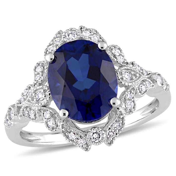 Vintage 1994 Sapphire & Diamond 18ct Gold Three Stone