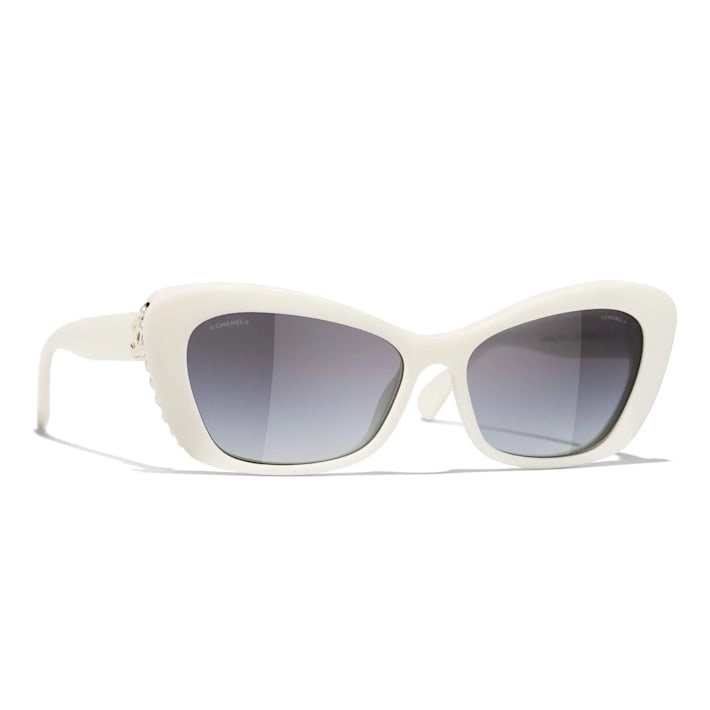 激安アウトレット通販 レディース Chanel White Lens /Gray Accent Pearl with Frame Eye Cat トートバッグ