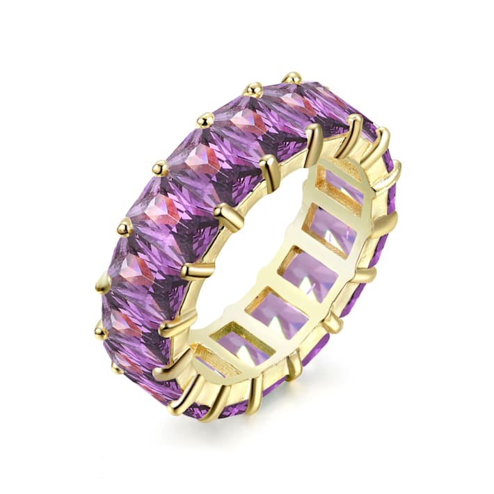 The Colored Cubic Zirconia Ring- 14K Gold Over Sterling