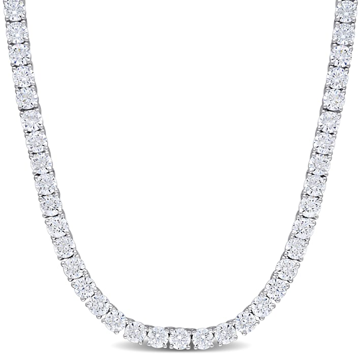 46 1/3 CT TGW Cubic Zirconia Tennis Necklace in Sterling
